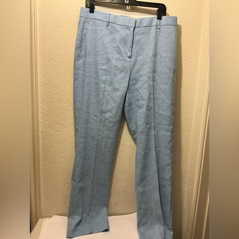 NWOT Ann Taylor Blue Houndstooth Trousers Sophia curvy size 10